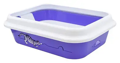 ZOOexpress туалет "Мегакис" для кошек с сеткой и рамкой с рисунком